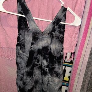 Bobeau Black and Gray Tie-Dye Tank Top